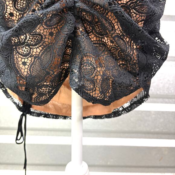 For Love and Lemons Halle Black Lace Dress, One Shoulder, Lined, NWT, Size L - Picture 6 of 9